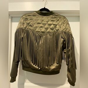 Endless Rose xs satin fringe jacket.